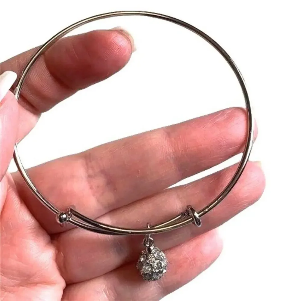 Swarovski Crystal Fireball Bangle Bracelet Silver